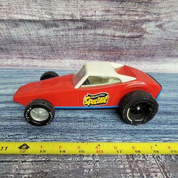 Vintage Nylint Grand Prix Special pressed steel Coupe race car red, white, blue - Picture 7 of 14